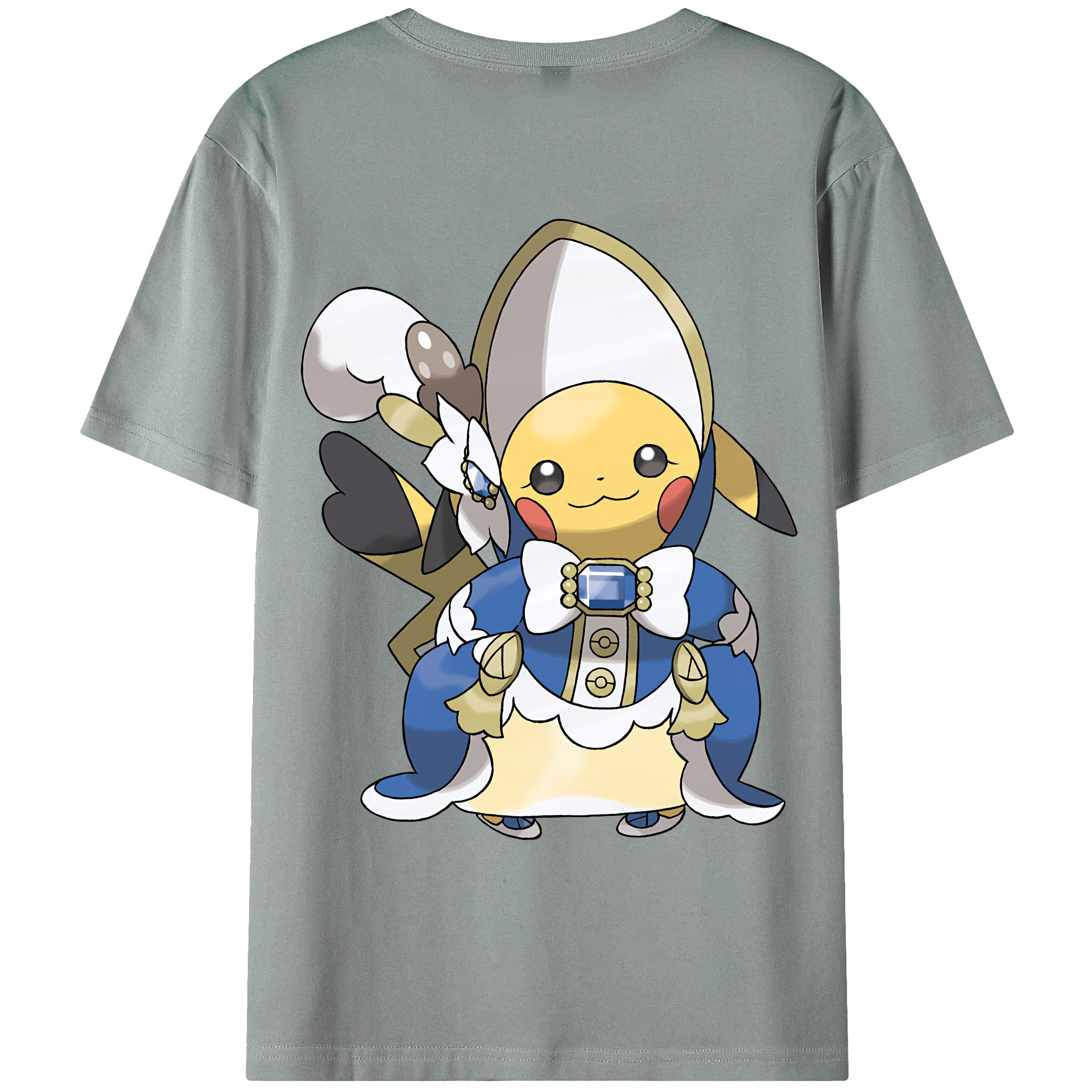 （画像用） ポケットモンスター Pokémon 綿100％ メンズ半袖Tシャツ（バックプリント） 通気性